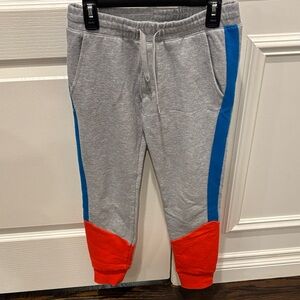 Kenzo Kids Gray Joggers with Blue and Red Panels